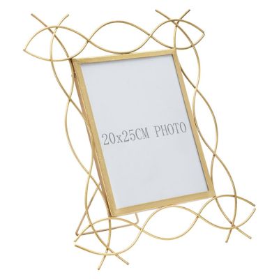 Kendra Home - Portafoto Olistic 3, Oro, 35,5x1,5x37 cm