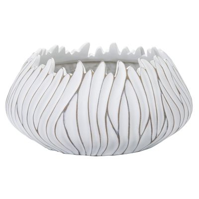 Kendra Home - Vaso Decorativo MF670, Bianco, 40x40x20 cm
