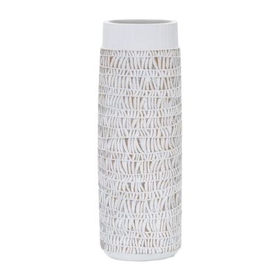 Kendra Home - Vaso Decorativo MF678, Bianco, 19x12x50 cm