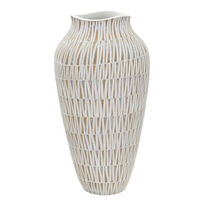 Kendra Home - Vaso Decorativo MF676, Bianco, 22x22x44 cm