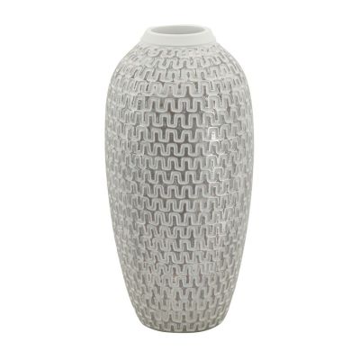 Kendra Home - Vaso Decorativo MF675, Bianco, 21x21x43 cm