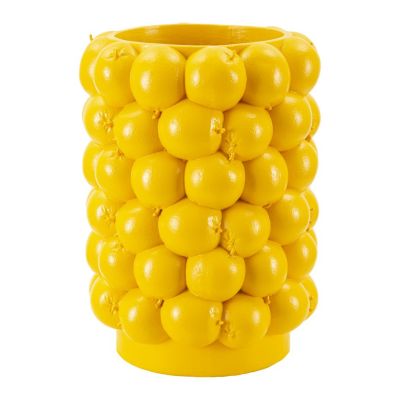 Kendra Home - Vaso Decorativo Limoni, Giallo, 21x21x28 cm