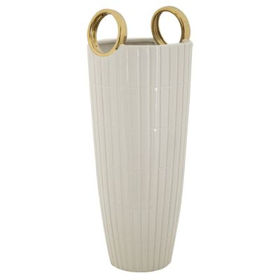 Kendra Home - Vaso Decorativo MF633, Bianco, 18x18x45 cm