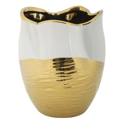Kendra Home - Vaso Decorativo MF639, Oro, 20x20x25 cm