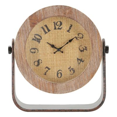 Kendra Home - Orologio da Parete MF247, Marrone, 23,5x7x24 cm