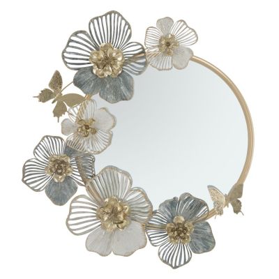 Kendra Home - Specchio con Cornice Fiori 59, Multicolore, 63x6,4x70,5 cm