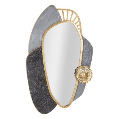 Kendra Home - Specchio con Cornice Geometrico 17, Grigio, 55,9x5,7x90,8 cm