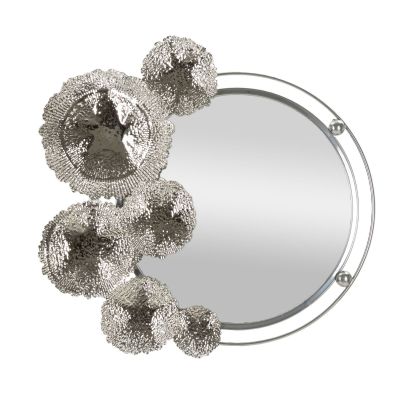 Kendra Home - Specchio con Cornice MF506, Argento, 85x7x80,6 cm