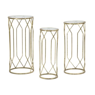 Kendra Home - Tavolino MF597, Oro, 32x32x71 cm