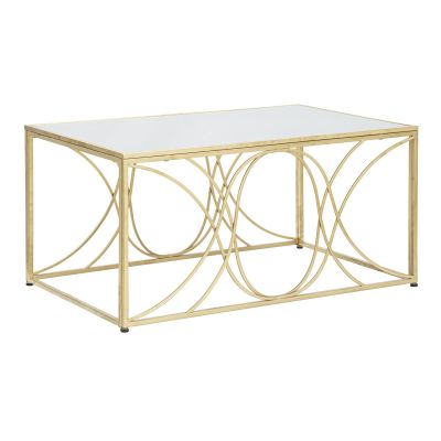 Kendra Home - Tavolino MF552, Oro, 90x60x45 cm