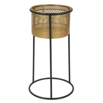 Kendra Home - Vaso per Piante MF686, Oro, 25x25x50 cm