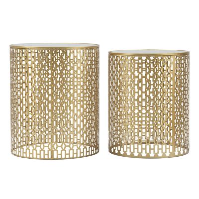 Kendra Home - Tavolino MF540, Oro, 41x41x50 cm