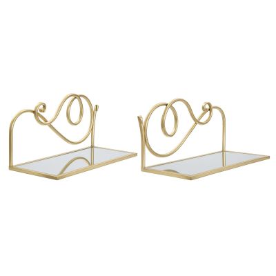 Kendra Home - Mensola MF226, Oro, 41,5x18x20,5 cm