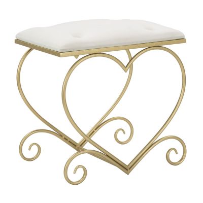 Kendra Home - Sgabello Basso Cuore 15, Oro, 50x37,5x51,5 cm