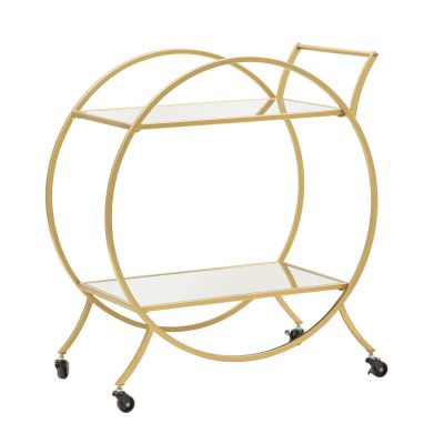 Kendra Home - Carrello MF3, Oro, 70x36,5x78 cm
