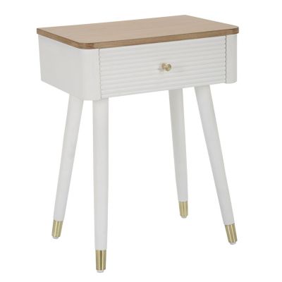 Kendra Home - Comodino MF11, Bianco, 45x32x62 cm