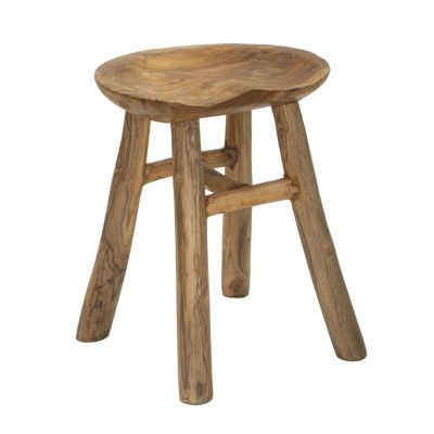 Kendra Home - Sgabello Basso Natura 10, Marrone, 35x30x42 cm