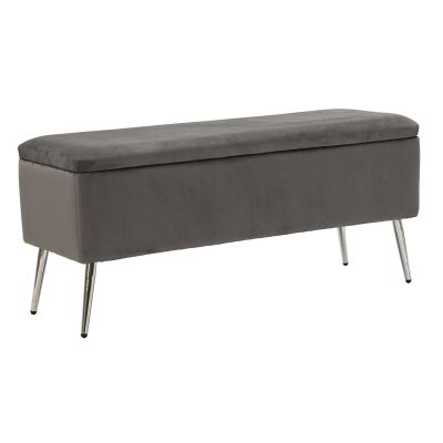 Kendra Home - Panca con Portaoggetti MF304, Grigio, 112x42x50 cm