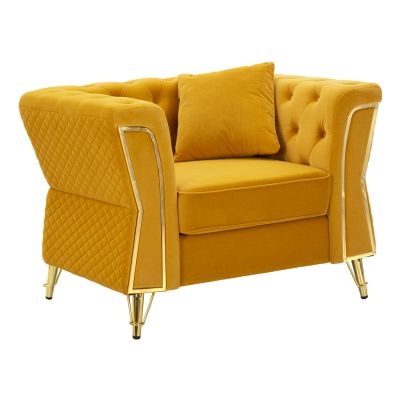 Kendra Home - Poltrona MF320, Giallo, 104x83x76 cm