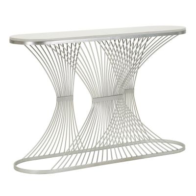 Kendra Home - Tavolo Consolle MF618, Argento, 120x35x79 cm