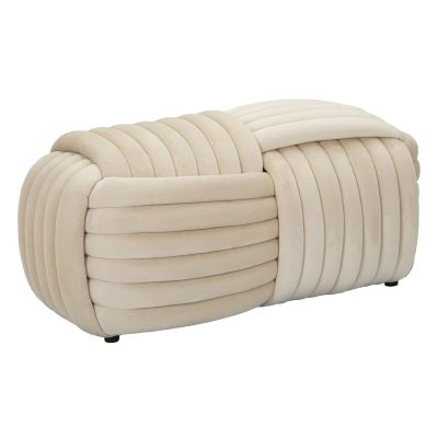 Kendra Home - Panca Gomitolo 1, Beige, 90x45x45 cm