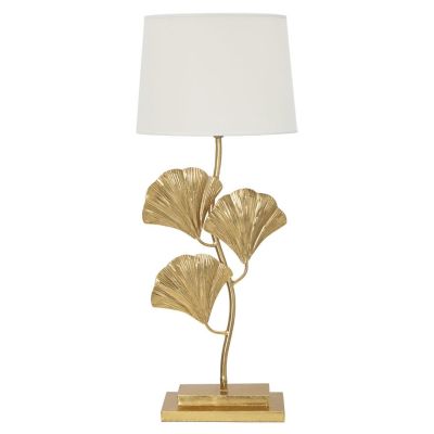 Kendra Home - Lampada da Tavolo Foglia 57, Oro, 33x33x81 cm