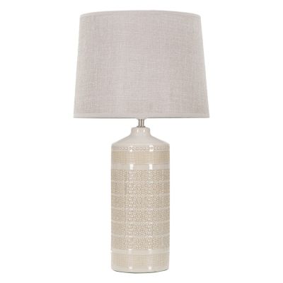 Kendra Home - Lampada da Tavolo MF115, Beige, 30x30x55 cm