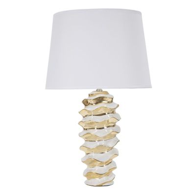 Kendra Home - Lampada da Tavolo MF110, Bianco, 33x33x53 cm