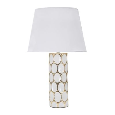 Kendra Home - Lampada da Tavolo MF109, Bianco, 34,5x34,5x56 cm