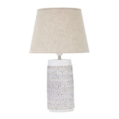 Kendra Home - Lampada da Tavolo MF169, Bianco, 35x35x60,5 cm