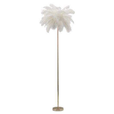 Kendra Home - Lampada da Terra Piume 9, Bianco, 55x55x160 cm