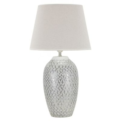 Kendra Home - Lampada da Tavolo MF160, Bianco, 35x35x65 cm
