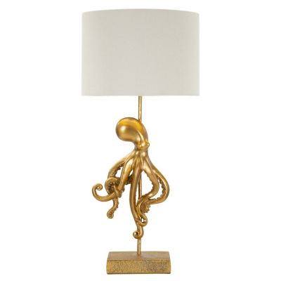 Kendra Home - Lampada da Tavolo Polipo 1, Oro, 30,5x30,5x64,5 cm