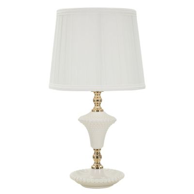 Kendra Home - Lampada da Tavolo MF105, Bianco, 25x25x45 cm