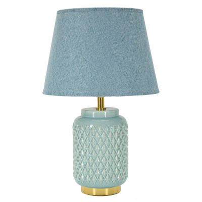 Kendra Home - Lampada da Tavolo MF114, Blu, 28x28x44 cm