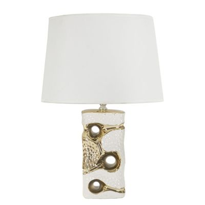 Kendra Home - Lampada da Tavolo MF111, Bianco, 30x30x43,5 cm