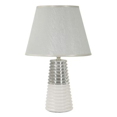 Kendra Home - Lampada da Tavolo MF117, Bianco, 25x25x41 cm