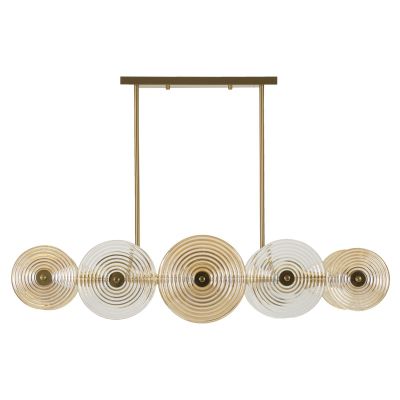Kendra Home - Lampada a Sospensione MF85, Oro, 116x27x79 cm