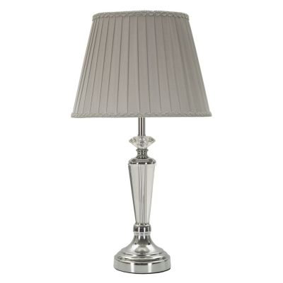 Kendra Home - Lampada da Tavolo MF155, Argento, 30x30x56 cm