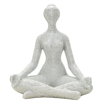 Kendra Home - Scultura Yoga, Bianco, 23x20,5x15,5 cm