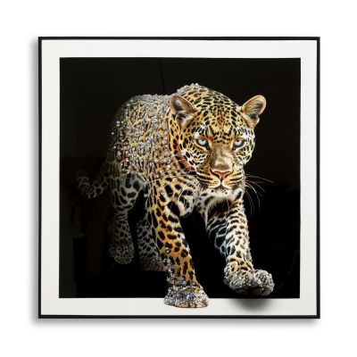 Kendra Home - Stampa su Tela Leopardo, Multicolore, 82x82x4 cm