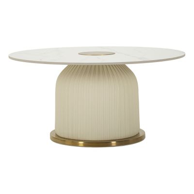 Kendra Home - Tavolino MF703, Beige, 39,5x80x80 cm