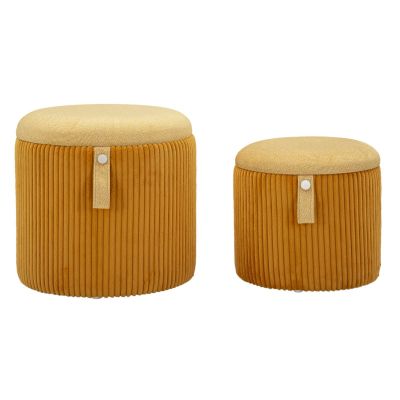 Kendra Home - Pouf MF718, Giallo, 38x38x38 cm
