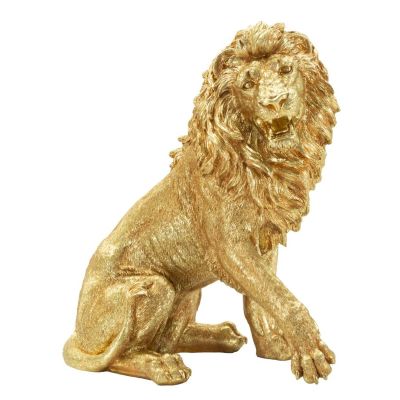 Kendra Home - Scultura Leone 2, Oro, 45x29x55 cm