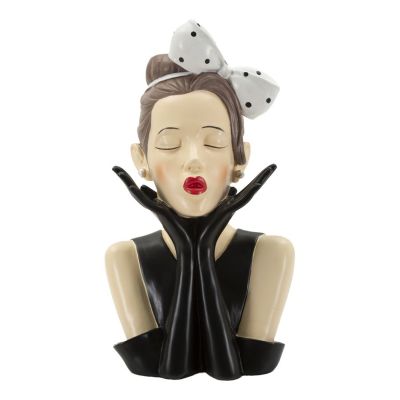 Kendra Home - Scultura Donna 3, Multicolore, 17x14x30,5 cm