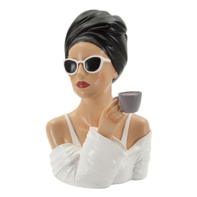 Kendra Home - Scultura Donna 5, Multicolore, 20x18,5x29 cm