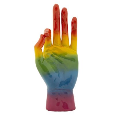 Kendra Home - Scultura Mano, Multicolore, 16x10,5x36 cm