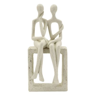 Kendra Home - Scultura Persone 1, Beige, 11,5x9x25 cm
