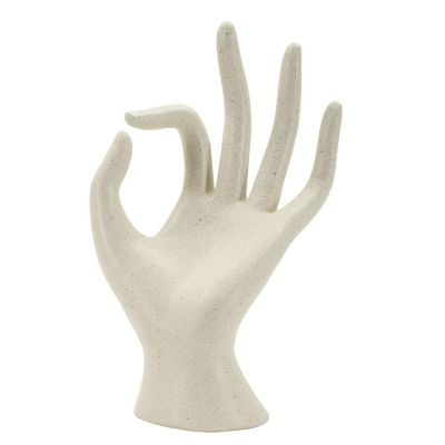 Kendra Home - Scultura Mano 1, Beige, 14x10x24 cm