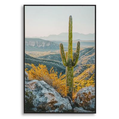 Kendra Home - Stampa su Tela con Cornice Cactus 1, Multicolore, 60x4x90 cm